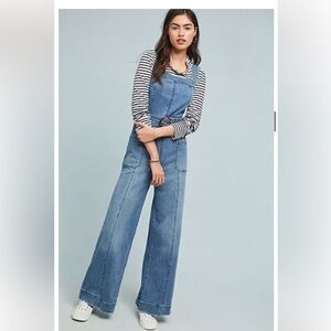 Anthropologie Pilcro And The Letterpress Denim Belted Jumpsuit Petite SZ 2